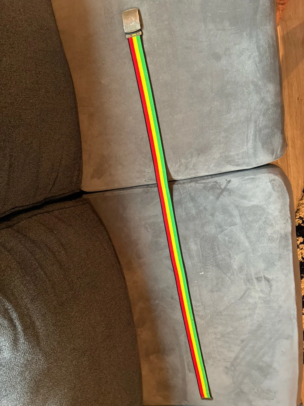 Rasta Color Military/Slider Buckle Belt Unisex, Red, Yellow, Green
